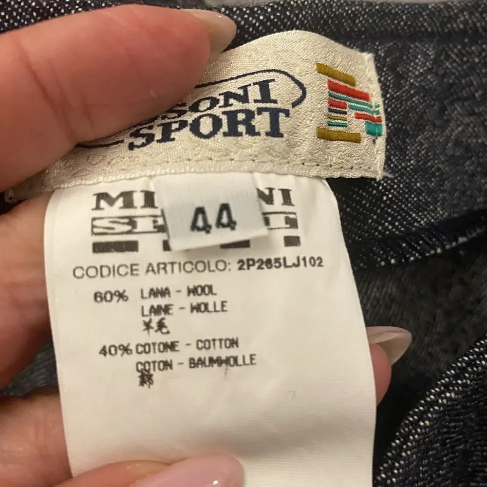 Missoni Sport wool/ cotton straight leg pants, size 44(XL)